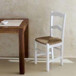 Silla de cocina de madera Ronda. Blanco