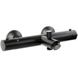 CLEVER Grifo Termostático de Baño + Ducha Go!2. Negro mate