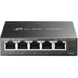 TP-Link Switch TL-SG105S, 5 puertos RJ-45, Gigabit Ethernet 10/100/1000 Mbps. Negro