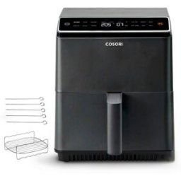 Cosori Freidora de aire Dual Blaze Chef Edition con sistema 360 ThermoIQ + Libro de recetas exclusivo. Negro