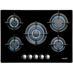 Cata Placa gas 5 quemadores - L-7005 CI. Cristal negro