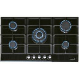 Cata Placa gas 5 quemadores - LCI 9041 BK. Cristal negro