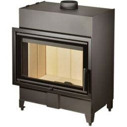 ROMOTOP Chimenea Leña Heat F66/41 Slim Frontal. Negro