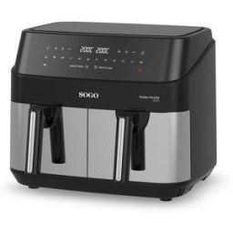 Sogo Freidora de aire sin aceite doble FRE-SS-10845. Negro