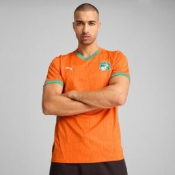 Puma Camiseta de Hombre 1º equipación Costa de Marfil 2024-2025 Réplica . Naranja S
