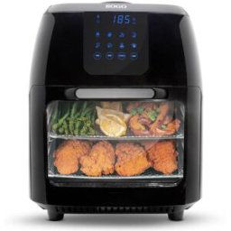 Sogo Freidora de aire sin aceite FRE-SS-10465 con horno rotisserie y deshidratador. Negro
