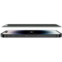 Belkin Protector de pantalla de cristal templado Privacy con revestimiento antimicrobiano para iPhone 14 Pro Max. Negro