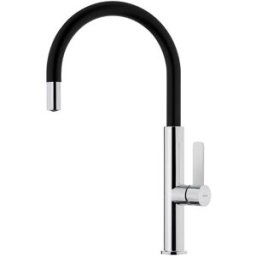 Teka Grifo de cocina monomando con caño alto giratorio Top Fot 995 . Cromo / Negro