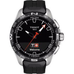 Tissot Reloj de hombre colección T-Touch Connect Solar de caucho color negro. Negro