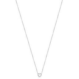 Tous Collar Les Classiques corazón de oro blanco y diamantes. Plata