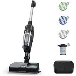 Rowenta Aspirador con mopa X-Combo 2 en 1 aspira y frega a la vez o por separado. Negro