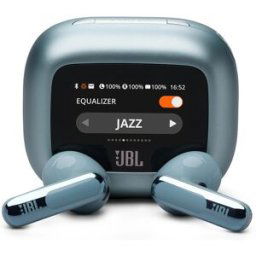 JBL Auriculares True Wireless Live Flex 3 con cancelación de ruido, diseño Open Stick y audio de alta resolución. Azul