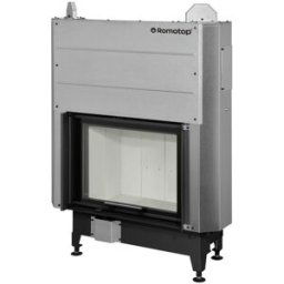 ROMOTOP Chimenea Leña Heat FG85/47 Frontal. Negro / Gris