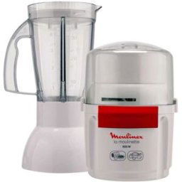 Moulinex Picadora y batidora de vaso AR680 pica, corta y mezcla rápidamente. Blanco