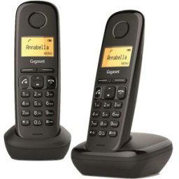 Siemens Teléfono inalámbrico A270 Duo Dect negro.