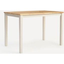 El Corte Inglés Mesa de cocina de madera de hevea Dover . Blanco / Natural