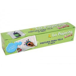 Pintura para tela la pajarita kids 25 ml caja de 6 unidades colores surtidos + pincel