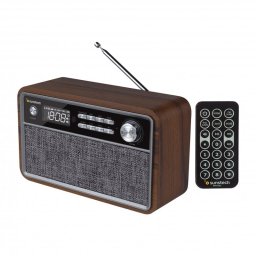 Sunstech RPBT500 Radio Portátil con Bluetooth Negro/Madera