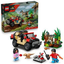 Set LEGO Jurassic World 76972 Huida en Todoterreno Velocirraptor Mandíbula Móvil 285 piezas