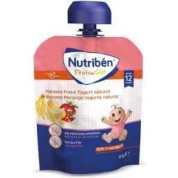 Nutribén Fruta&Go; Plátano, Fresa y Yogurt Natural 90g