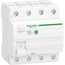 SCHNEIDER ELECTRIC R9R22463 - Disyuntor diferencial Resi9, 3P+N, 63 A, 30 mA, tipo A.