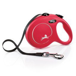 Correa extensible flexi New Classic roja con cinta de 5 m - L: hasta 50 kg