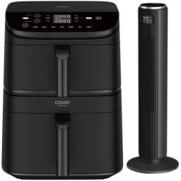 Cosori Turbo Tower Chef Edition Freidora de Aire Negra + Levoit TempSense 36 Pro Ventilador