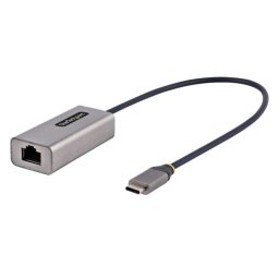 Adaptador USB-C a Ethernet StarTech 1xRJ45 Gigabit 1000 Mbps USB 3.2 Gen 1 Cable 30cm Negro Gris
