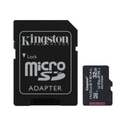 Tarjeta microSD Industrial Kingston 32GB UHS-I U3 V30 A1 pSLC -40°C/+85°C Adaptador SD