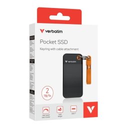 SSD Externo Verbatim Pocket 2TB USB-C 3.2 Gen 2 1000MB/s PC/Mac Naranja/Negro