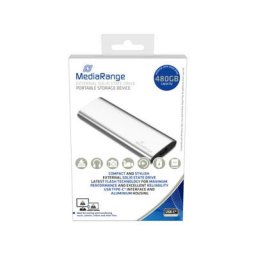 SSD Externo MediaRange MR1102 480GB M.2 NVMe USB-C 3.2 Gen2 Aluminio Plata