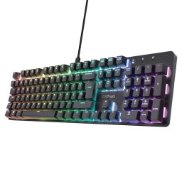 Teclado Gaming Trust GXT 871 Zora Mecánico RGB USB QWERTY Español Aluminio Negro