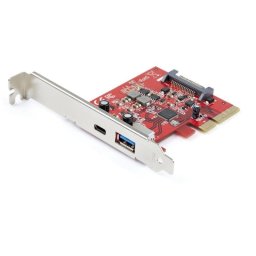 Tarjeta PCI Express USB 3.2 Gen 2 StarTech ASM3142 2 Puertos 10Gbps USB-C USB-A Rojo