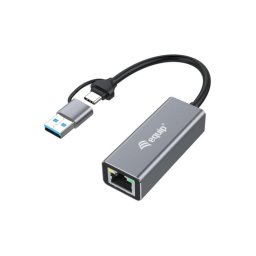 Adaptador de red Equip 133495 USB-C a 2,5GbE Aluminio Gris USB-A/USB-C/RJ45
