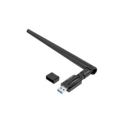 Adaptador Wi-Fi Lanberg NC-1200-WIE USB 1200 Mbps Doble Banda Antena Externa Negro