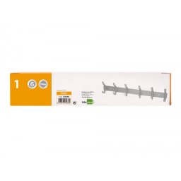 Perchero liderpapel pared metalico 6 colgadores color plata mate 430x88x55 mm
