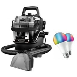 Bissell SpotClean HydroSteam Select Aspirador Quitamanchas para Tapicerías 1000W + Muvit iO Pack 2 Bombillas Inteligentes A60 E27 9W RGB+Blancos