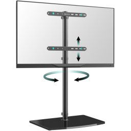 Onkron TS5065-B Soporte TV Giratorio 30"-60" Cristal Templado Hasta 41Kg Vesa 400x400 Negro