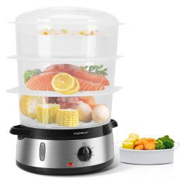 Aigostar Vaporera Eléctrica 800W de 9L Libre de BPA Acero Inoxidable