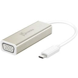 Adaptador USB-C VGA j5create JCA111 Aluminio Blanco Resolución 1920x1080 Macho
