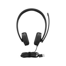 Auricular Lenovo 4XD1P83425 USB tipo A Alámbrico, Circumaural, Micrófono Boom, Negro