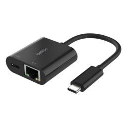 Adaptador USB-C a Ethernet Belkin INC019BTBK 1000Mbps 100W Power Delivery Negro