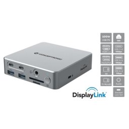 Docking Station Conceptronic DONN25G USB-C 100W 4K HDMI DisplayPort Ethernet Plata