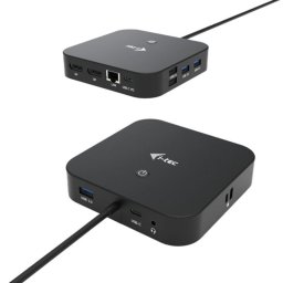 Estación Docking USB-C i-tec C31DUALDPDOCKPD 2xDisplayPort Power Delivery 100W Negro