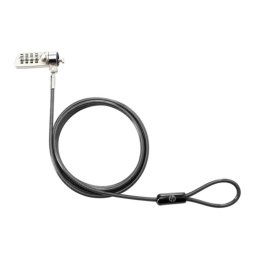 Candado para portátil HP Essential combinación, acero galvanizado, cable 1,22m, negro
