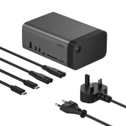 Dock USB-C Belkin Connect 11 Puertos HDMI Dual 8K/4K 120Hz SD MicroSD RJ-45 96W Gris