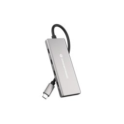 Hub USB Conceptronic HUBBIES17G 7 Puertos USB 3.2 Gen 2 Type-C y Type-A 100W Aluminio Gris