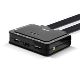 KVM Switch Lindy 42345 HDMI 4K Ultra HD 2 Puertos USB Montaje Rack Negro