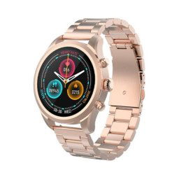 Reloj inteligente Forever SW-800 Verfi 1.3" IPS, Resistente Agua IP68, Banda Metal Oro S/M