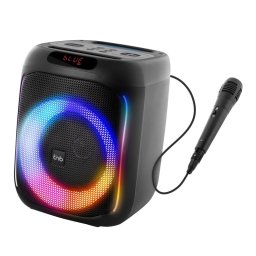 Altavoz para fiestas Cube Blaster 40W Bluetooth 5.0 LED RGB Karaoke USB SD Micrófono Negro